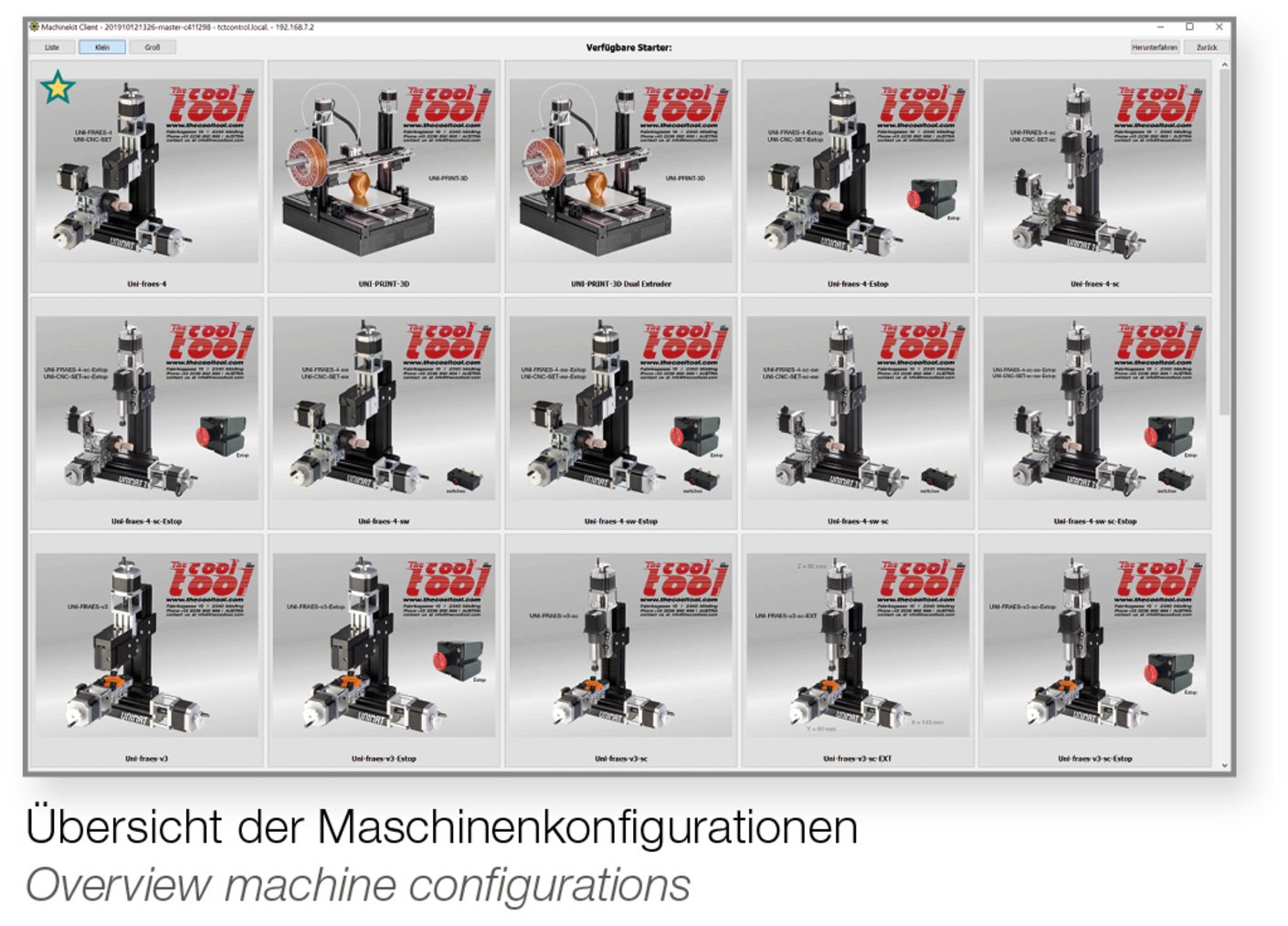 UNIMAT CNC Machinen Software Anwendungsfoto